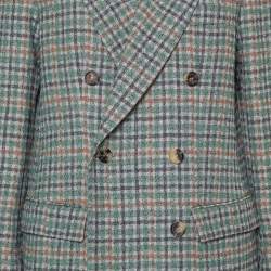 Isabel Marant Green Prince Of Wales Checkered Cotton Double Breasted Telis Blazer M