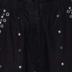 Isabel Marant Black Cotton Studded Paneled Eloma Pants L