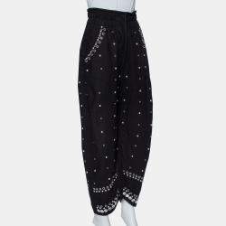 Isabel Marant Black Cotton Studded Paneled Eloma Pants L