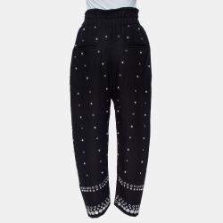 Isabel Marant Black Cotton Studded Paneled Eloma Pants L