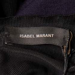 Pre Owned Isabel Marant Purple Wool Blend Sheer Yoke Aglaee Mini Dress M