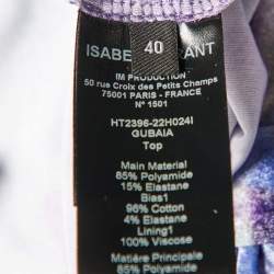 Isabel Marant Purple Printed Velvet Gubaia Top M