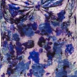Pre Owned Isabel Marant Purple Printed Velvet Gubaia Top L