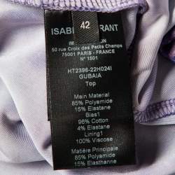 Pre Owned Isabel Marant Purple Printed Velvet Gubaia Top L