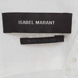 Pre Owned Isabel Marant White Eyelet Cotton Ruched Mini Dress S