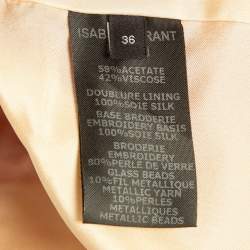 Pre Owned Isabel Marant Orange Embellished Crepe Mini Skirt S