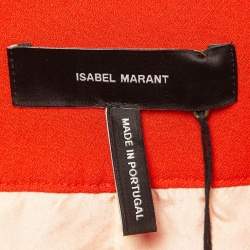 Pre Owned Isabel Marant Orange Embellished Crepe Mini Skirt S