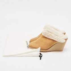Isabel Marant Brown Shearling Fur and Suede Takita Mules Size 39