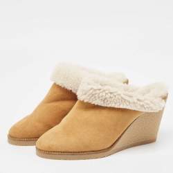 Isabel Marant Brown Shearling Fur and Suede Takita Mules Size 39
