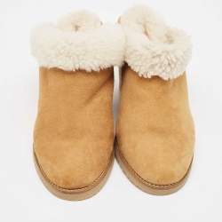 Isabel Marant Brown Shearling Fur and Suede Takita Mules Size 39