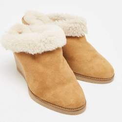 Isabel Marant Brown Shearling Fur and Suede Takita Mules Size 39