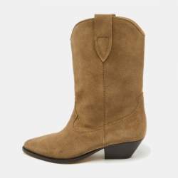 Isabel Marant Taupe Brown Suede Duerto Pointed Toe Boots Size 39