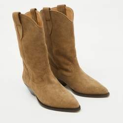 Isabel Marant Taupe Brown Suede Duerto Pointed Toe Boots Size 39