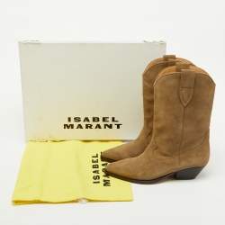 Isabel Marant Taupe Brown Suede Duerto Pointed Toe Boots Size 39