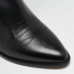 Pre Owned Isabel Marant Black Leather Cowboy Knee Length Boots Size 38