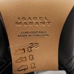 Pre Owned Isabel Marant Black Leather Cowboy Knee Length Boots Size 38