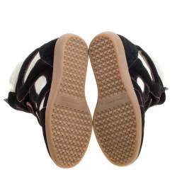 Pre Owned Isabel Marant Two Tone Suede and Leather Bekett Wedge Sneakers Size 35