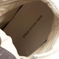 Pre Owned Isabel Marant Two Tone Suede and Leather Bekett Wedge Sneakers Size 35