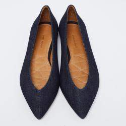 Isabel Marant Blue Denim Plumy Ballet Flats Size 36