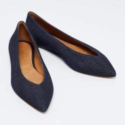 Isabel Marant Blue Denim Plumy Ballet Flats Size 36