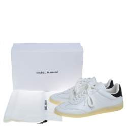 Pre Owned Isabel Marant White/Black Leather Trainers Low Top Sneakers Size 39