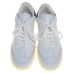 Pre Owned Isabel Marant White/Black Leather Trainers Low Top Sneakers Size 39