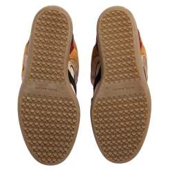 Pre Owned Isabel Marant Multicolor Suede Leather Bekett Wedge High Top Sneakers Size 38