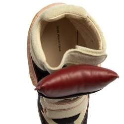 Pre Owned Isabel Marant Multicolor Suede Leather Bekett Wedge High Top Sneakers Size 38