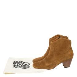 Pre Owned Isabel Marant Brown Suede Dicker Ankle Boots Size 40