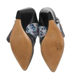 Pre Owned Isabel Marant Multicolor Suede And Leather Printed Corduroy Kate Wedge Ankle Boots Size 36