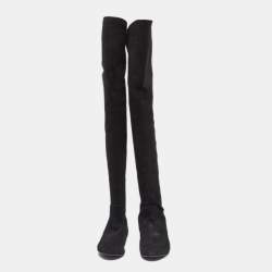 Pre Owned Isabel Marant Black Suede Over The Knee Boots Size 38