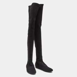 Pre Owned Isabel Marant Black Suede Over The Knee Boots Size 38