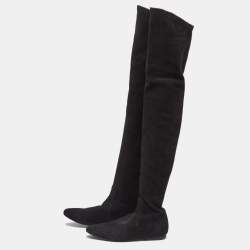 Pre Owned Isabel Marant Black Suede Over The Knee Boots Size 38