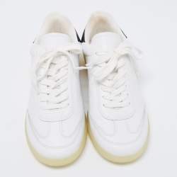 Isabel Marant White/Black Leather Lace Up Front Low Top Sneakers Size 39