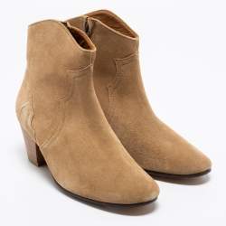 Pre Owned Isabel Marant Brown Suede Dicker Ankle Boots Size 36