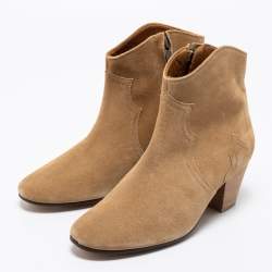 Pre Owned Isabel Marant Brown Suede Dicker Ankle Boots Size 36
