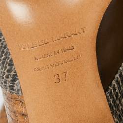 Pre Owned Isabel Marant Multicolor Python Embossed Leather Ankle Booties Size 37