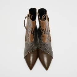 Pre Owned Isabel Marant Multicolor Python Embossed Leather Ankle Booties Size 37