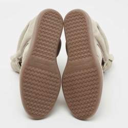Pre Owned Isabel Marant Grey Suede Bekett Wedge Sneakers Size 39