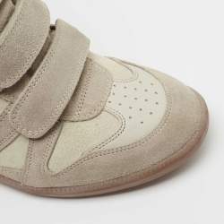 Pre Owned Isabel Marant Grey Suede Bekett Wedge Sneakers Size 39