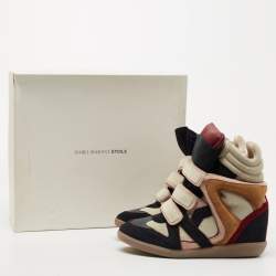 Isabel Marant Multicolor Suede Bekett Wedge Sneakers Size 38