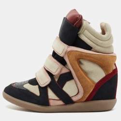 Isabel Marant Multicolor Suede Bekett Wedge Sneakers Size 38