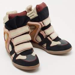 Isabel Marant Multicolor Suede Bekett Wedge Sneakers Size 38