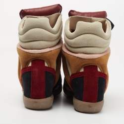 Isabel Marant Multicolor Suede Bekett Wedge Sneakers Size 38