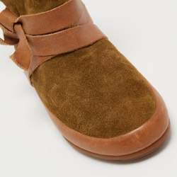 Isabel Marant Brown Suede and Leather Nygel Rain Boots Size 36