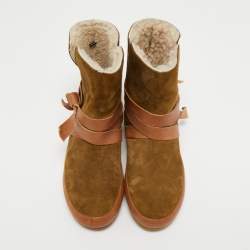 Isabel Marant Brown Suede and Leather Nygel Rain Boots Size 36