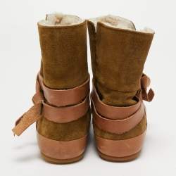 Isabel Marant Brown Suede and Leather Nygel Rain Boots Size 36