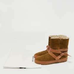 Isabel Marant Brown Suede and Leather Nygel Rain Boots Size 36