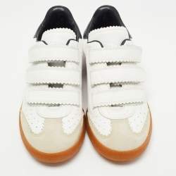 Isabel Marant Tricolor Perforated Leather and Suede Beth Sneakers Size 38