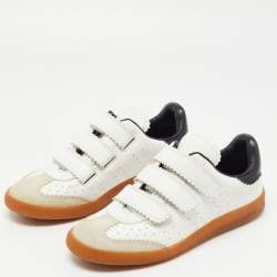 Isabel Marant Tricolor Perforated Leather and Suede Beth Sneakers Size 38